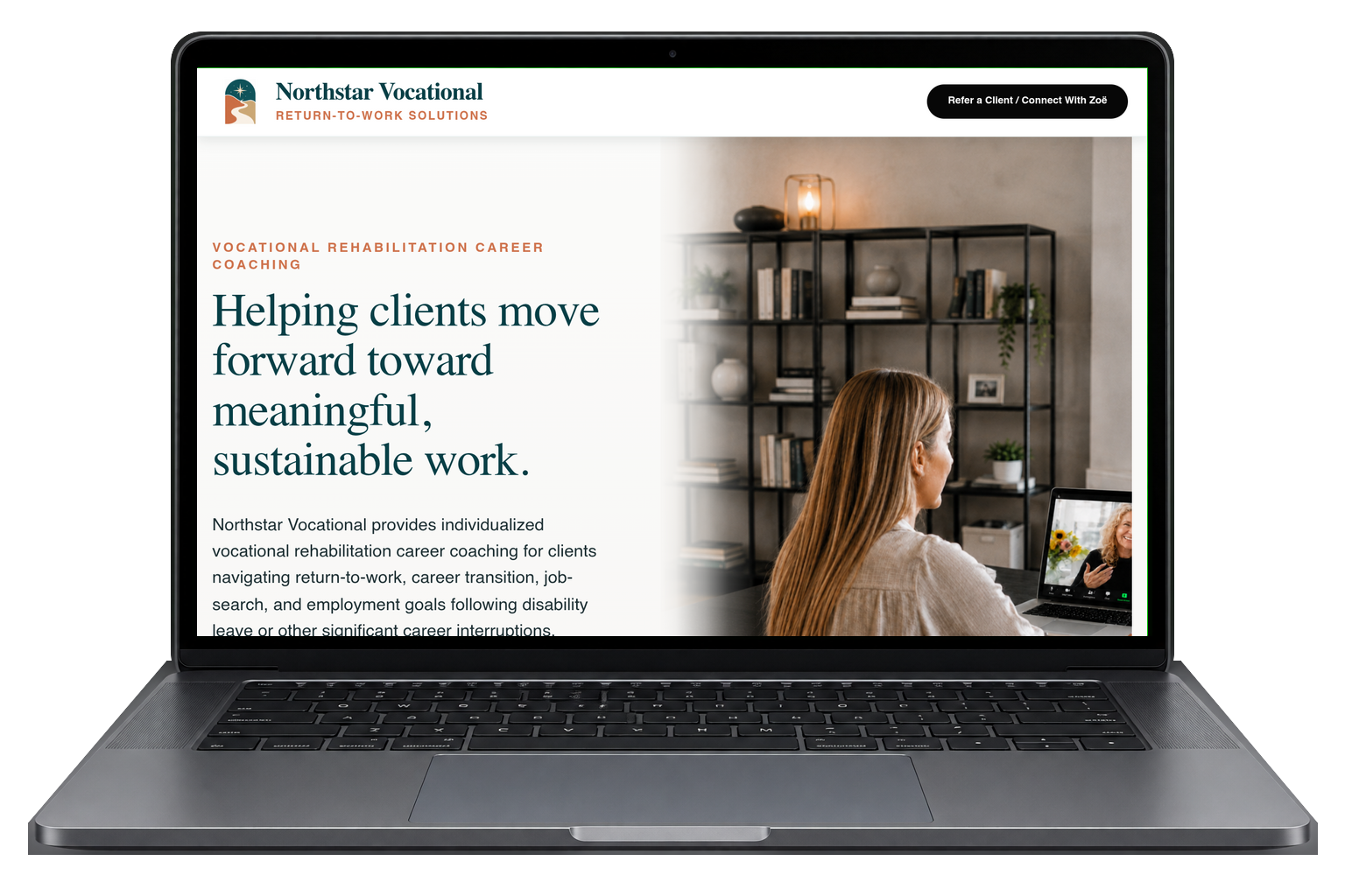 Northstar Vocational website shown on a realistic laptop